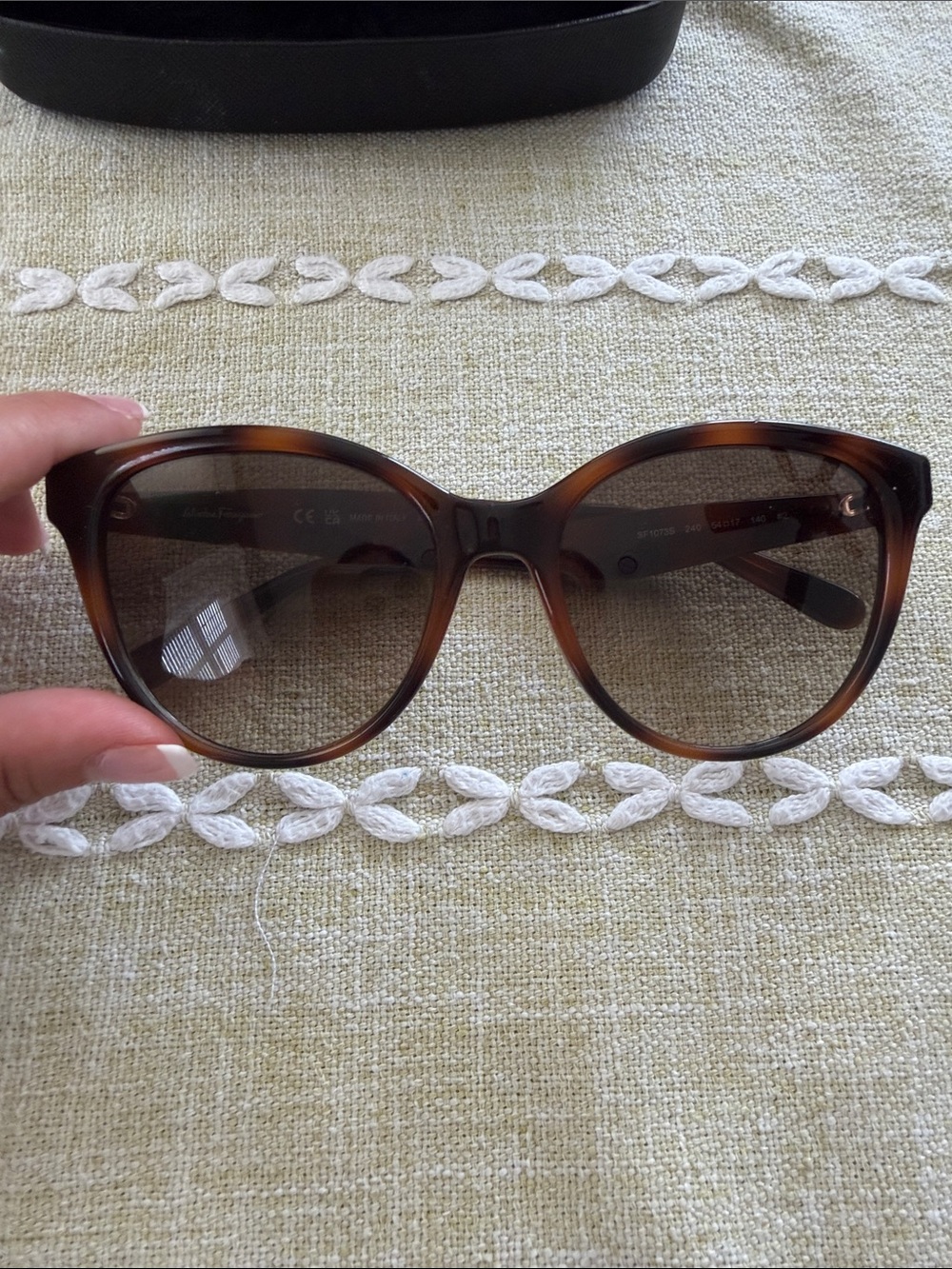 Authentic Salvatore Ferragamo Tortoiseshell Brown Cat-Eye Sunglasses